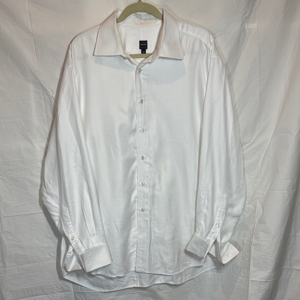 Ike Behar Elegant White Men's Dress Shirt